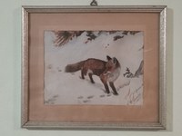 Eine Aquarellzeichnung eines 16-Jährigen in der Gegend von Lasdehnen, Kreis Pillkallen, im Jahre 1917 (mitten im 1. Weltkrieg) - Mitgenommen im 2. Weltkrieg