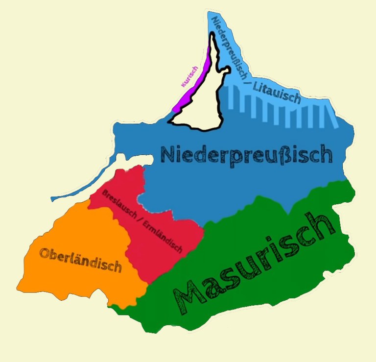 geographische Verteilung der Mundarten Ostpreussens